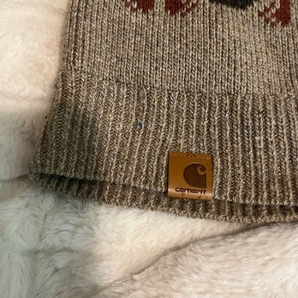 Carhartt Women’s One Size Tan Brown Mocha Wool Acrylic Outdoor Camping Beanie - Picture 6 of 7